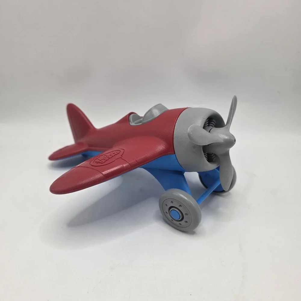 Green Toys Airplane Kids Red Blue Recycled Plastic Prop Plane Eco Friendly USA